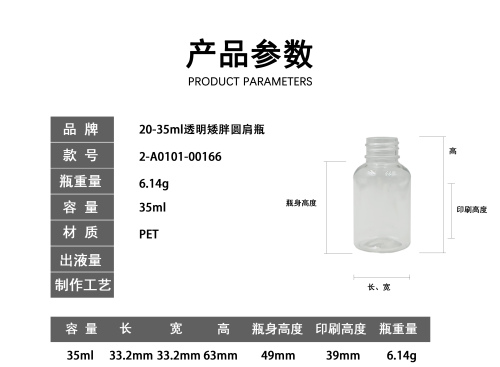 20-35ml透明矮胖圆肩瓶