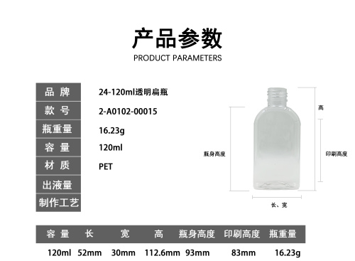 24-120ml透明扁瓶