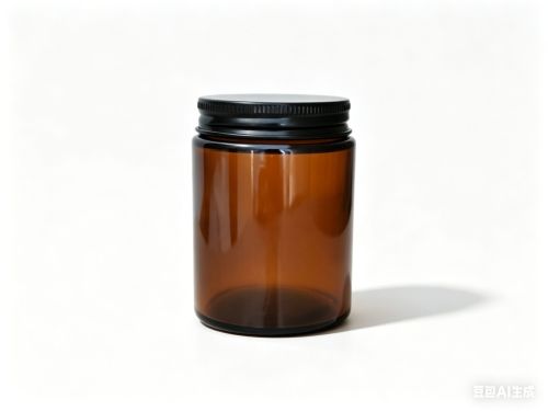 55-150ml茶色圆形玻璃广口瓶盖套装