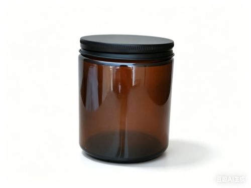 200g茶色圆形玻璃广口瓶盖套装