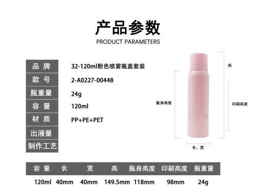 32-120ml粉色喷雾瓶盖套装