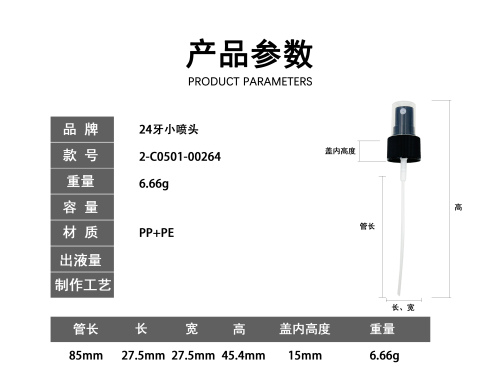 24牙黑色小喷头