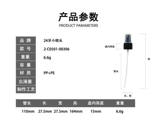 24牙黑色小喷头