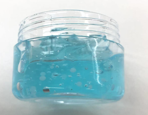 化妆品-天蓝色清香味保湿凝胶/啫喱+白色油珠