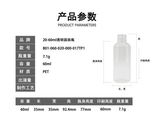 20-60ml透明圆肩瓶