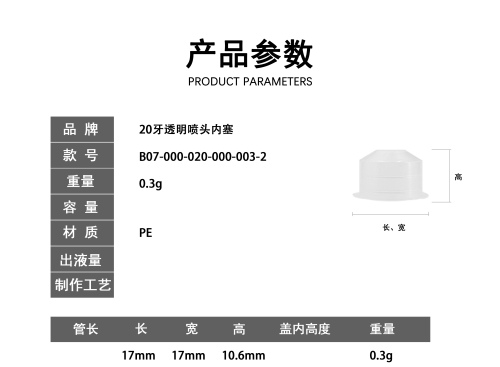 20牙透明喷头内塞