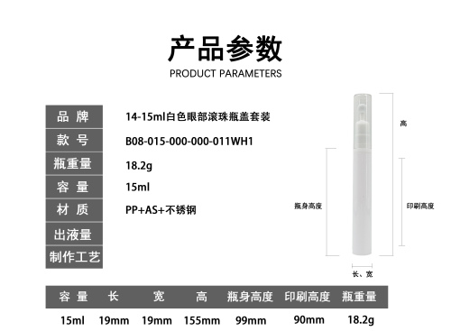 14-15m|白色眼部滚珠瓶盖套装