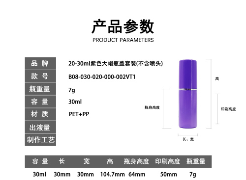 20-30ml紫色大帽瓶盖套装(不含喷头)