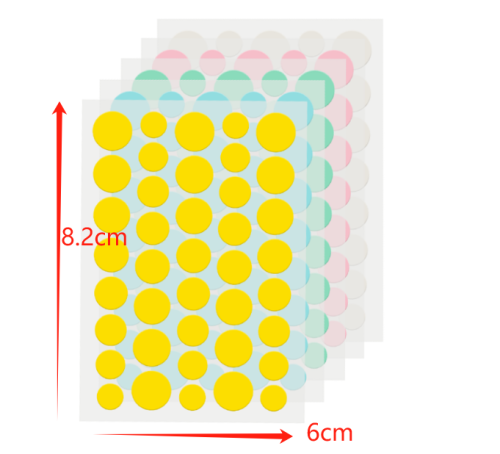 彩色痘痘贴圆形（黄/蓝/绿/粉/白）