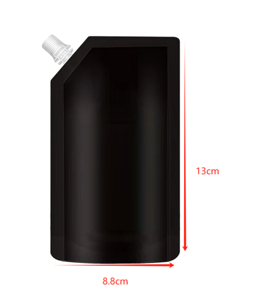 100ml纯黑铝箔斜口袋
