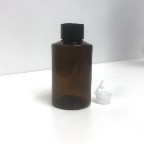 24-100ml茶色斜肩PET圆柱瓶盖套装