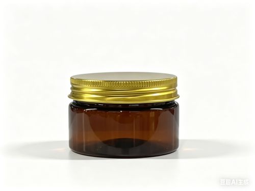 100ml金色铝盖茶色广口瓶身铝盖套装