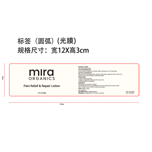 身体舒缓乳液标签(圆弧 光膜 指定日期)
