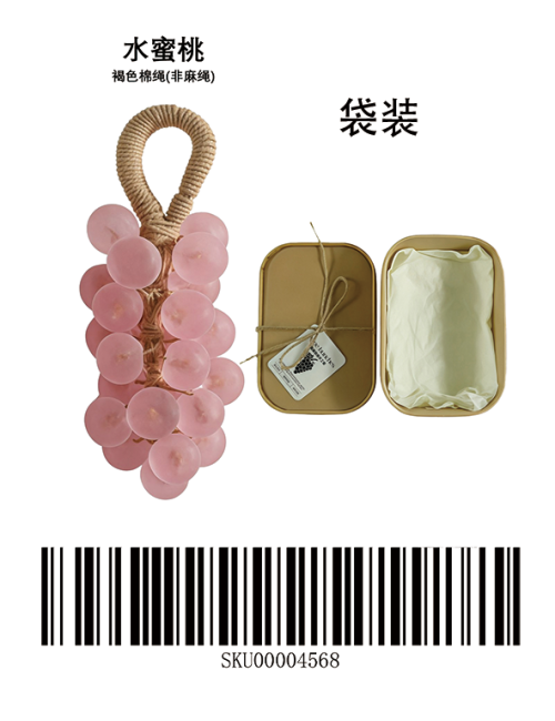 水蜜桃圆形葡萄皂礼盒（袋装）标签