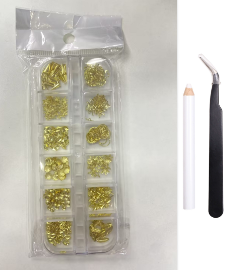 金色美甲饰品（盒含料）