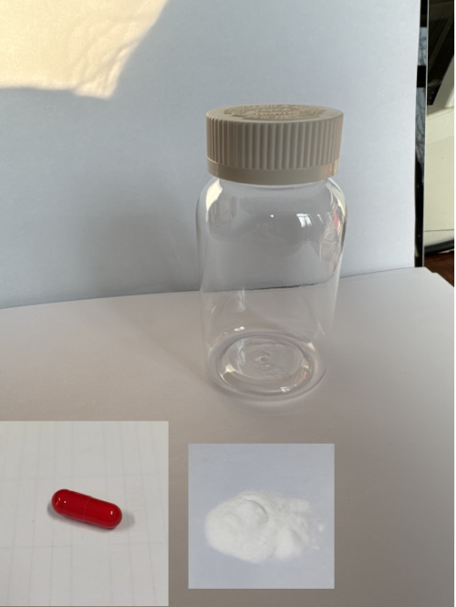 80cc透明瓶白色盖（瓶含料）