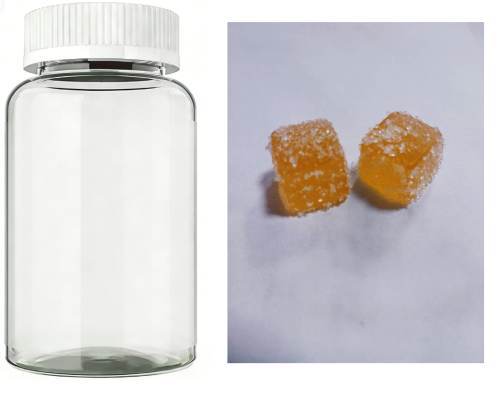 3g浆果味橙黄色方形软糖（打砂）（瓶含料）