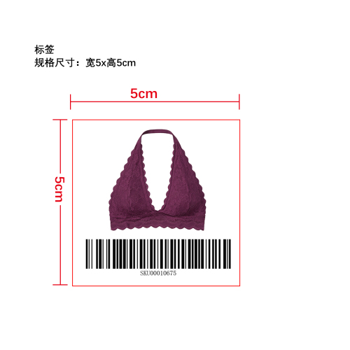 挂脖蕾丝文胸小标签
