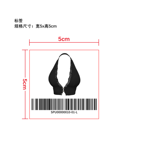 挂脖深 V 蕾丝露背内衣  标签