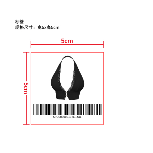 挂脖深 V 蕾丝露背内衣  标签