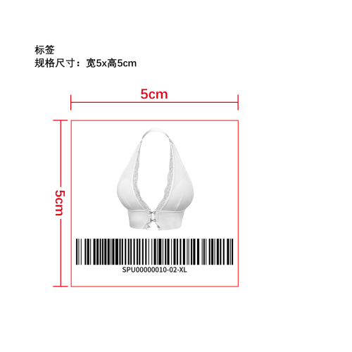 挂脖深 V 蕾丝露背内衣  标签