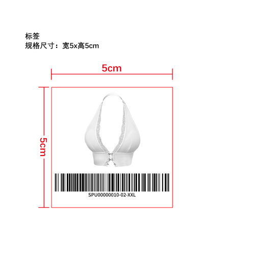 挂脖深 V 蕾丝露背内衣  标签