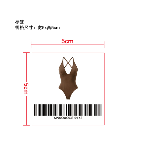 深 V 裸感塑身连体衣   标签