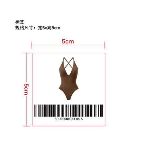 深 V 裸感塑身连体衣   标签