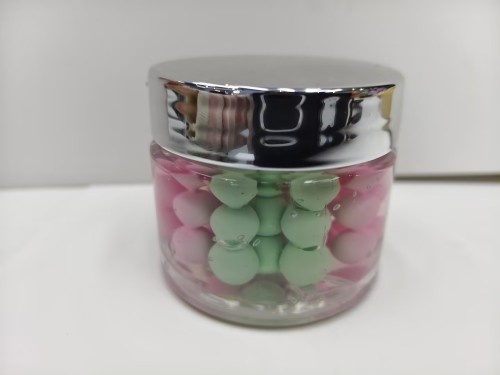 化妆品-透明保湿凝胶啫喱+粉色和绿色膏霜丸子