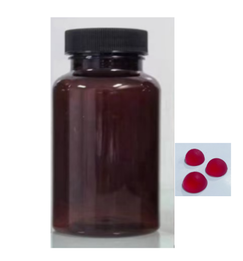 250cc棋子形状红色草莓味软糖（瓶含料）