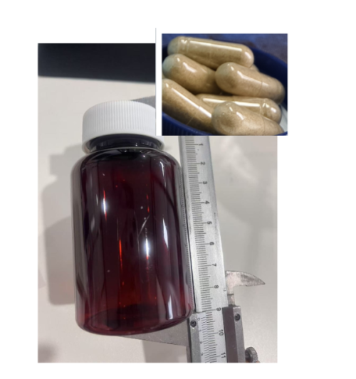150cc茶瓶白盖棕粉胶囊（瓶含料）