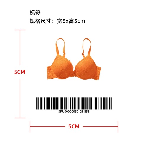 蕾丝提拉胸罩橙85B标签