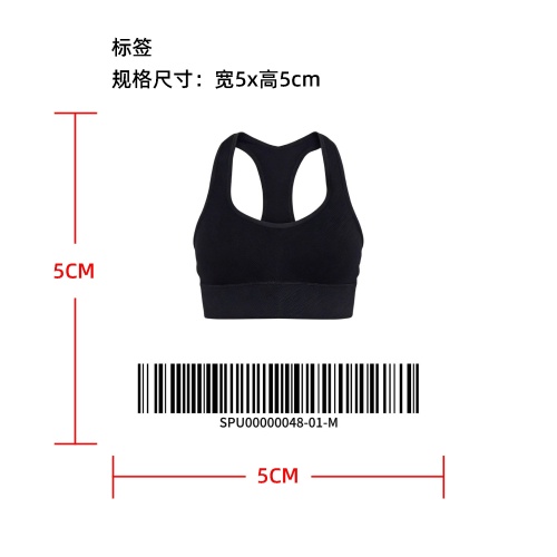 圆领露腰背心M标签