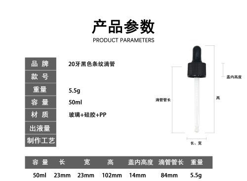 20牙黑色竖纹滴管