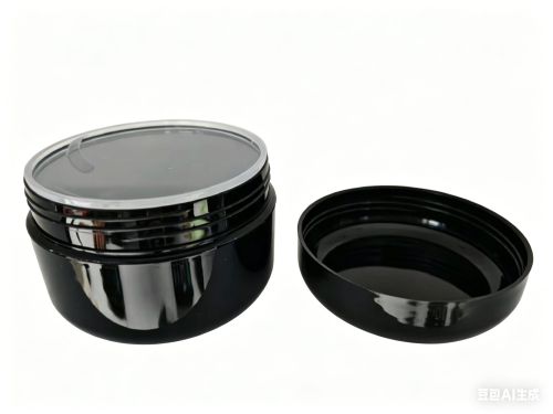250g黑色圆肩膏霜瓶盖套装(底+盖拆开包装)