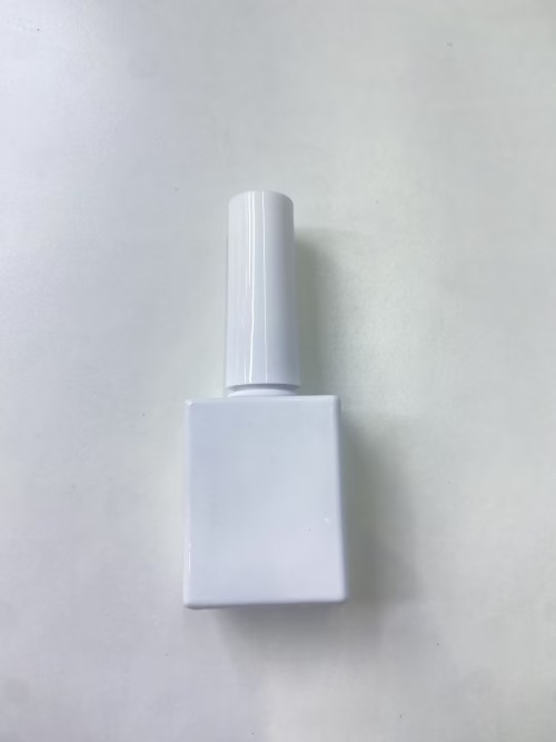 12ml扁瓶亮白色指甲油瓶盖套装