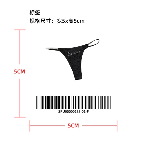 闪钻细带丁字内裤标签