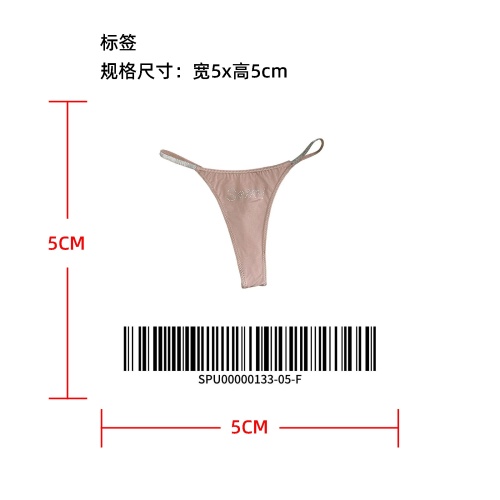 闪钻细带丁字内裤标签