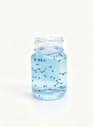 化妆品-淡蓝色清香味精华液+蓝色油珠