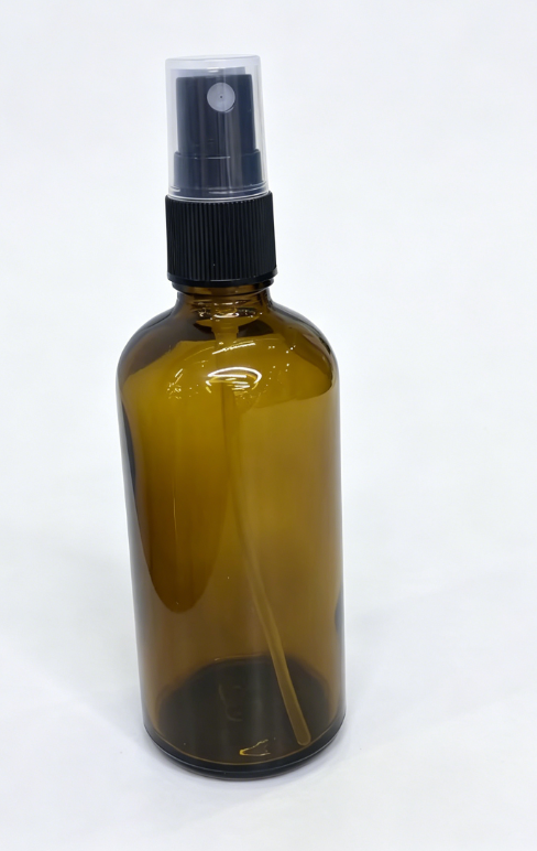 100ml茶色玻璃带黑色喷头瓶盖套装