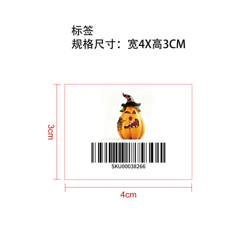 万圣节南瓜装饰蜘蛛网标签