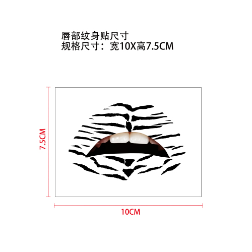 唇部纹身贴印刷贴