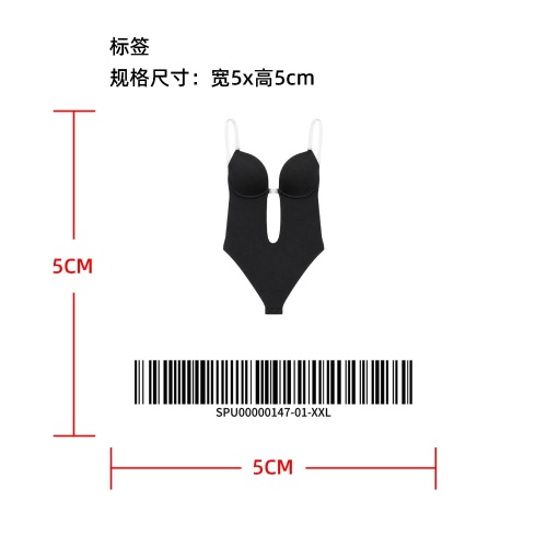 美背镂空连体礼服内衣（单层版）标签