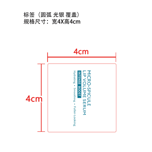 透明保湿护理唇油标签（圆弧  光银 覆盖）