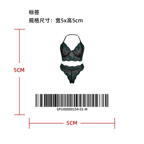 女士性感双色蕾丝内衣套装标签