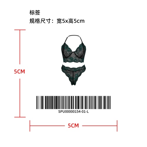 女士性感双色蕾丝内衣套装标签