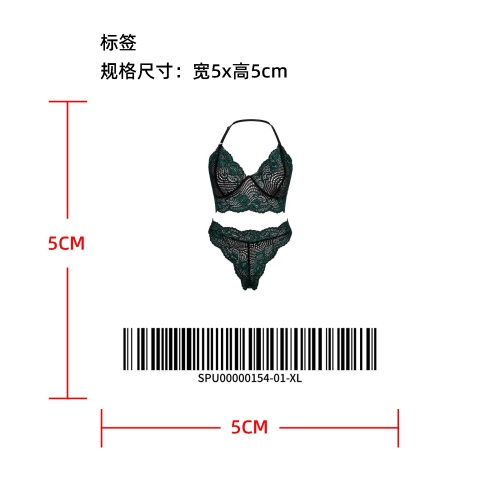 女士性感双色蕾丝内衣套装标签