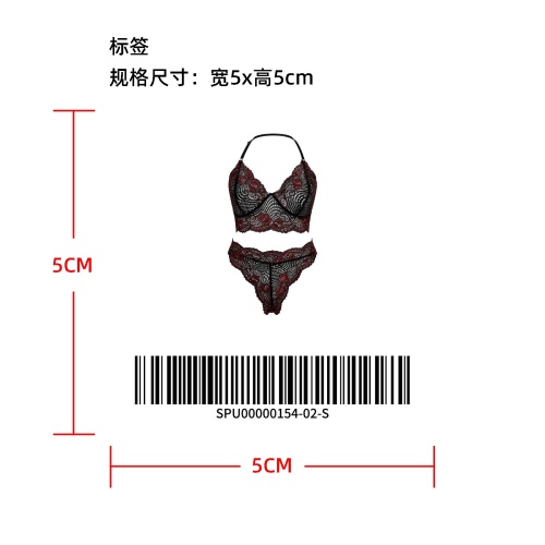 女士性感双色蕾丝内衣套装标签