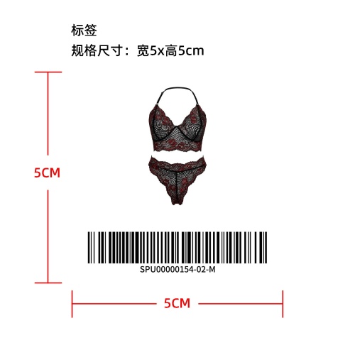 女士性感双色蕾丝内衣套装标签