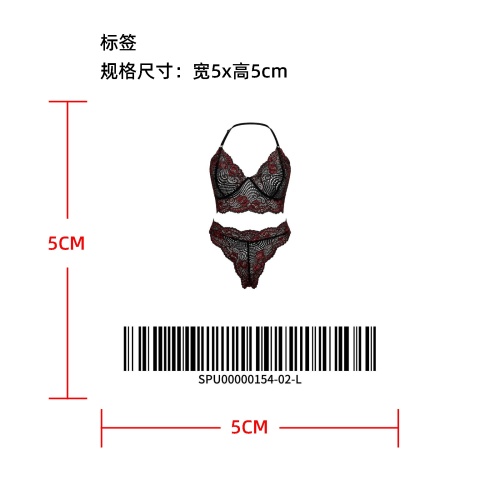 女士性感双色蕾丝内衣套装标签